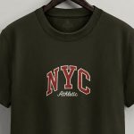 New York Athletic, T-Shirt Μπλούζα με Σχέδιο σε Χακί Χρώμα