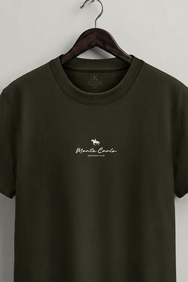 Monte Carlo Equestrian Club, Μπλούζα T-Shirt σε Χακί Χρώμα