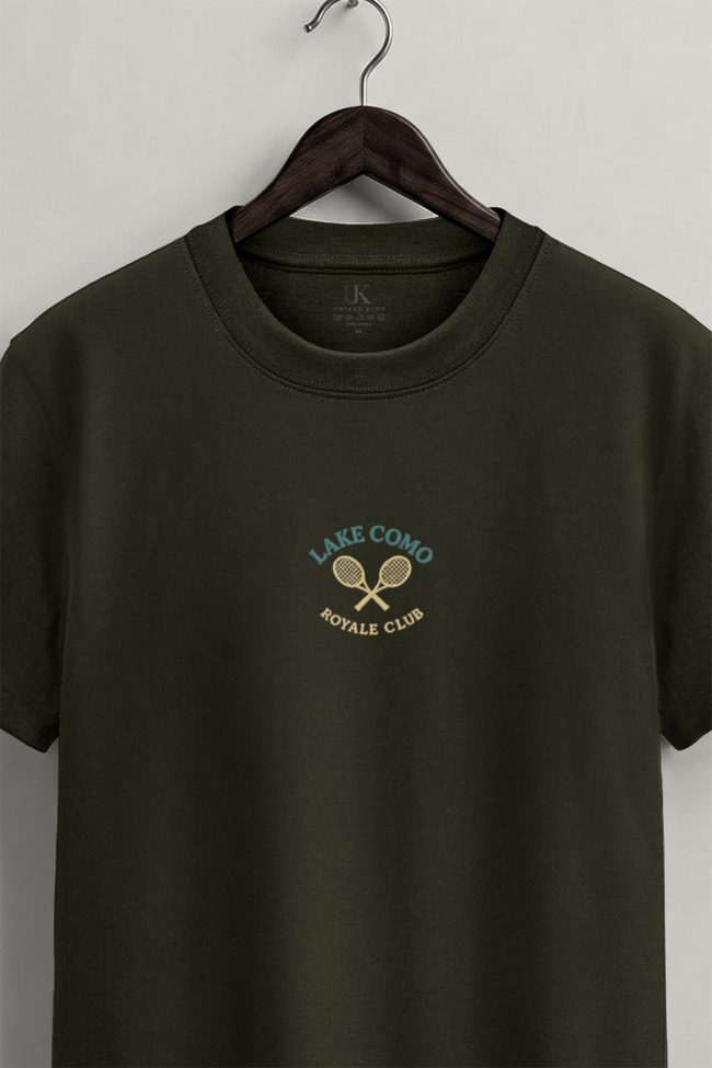 Lake Como Tennis Club Centered, Μπλούζα T-Shirt σε Χακί Χρώμα