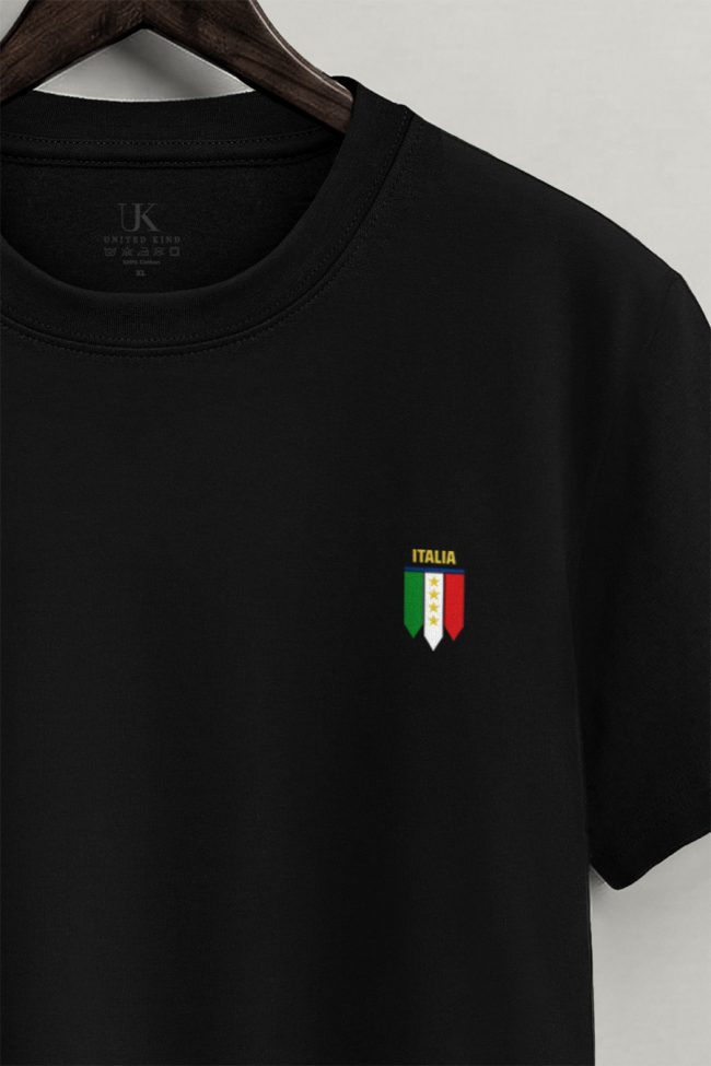 Italia Shield, Ανδρική Μπλούζα T-Shirt σε Μαύρο Χρώμα