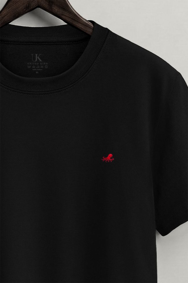 Red Octopus, Μπλούζα T-Shirt σε Μαύρο Χρώμα