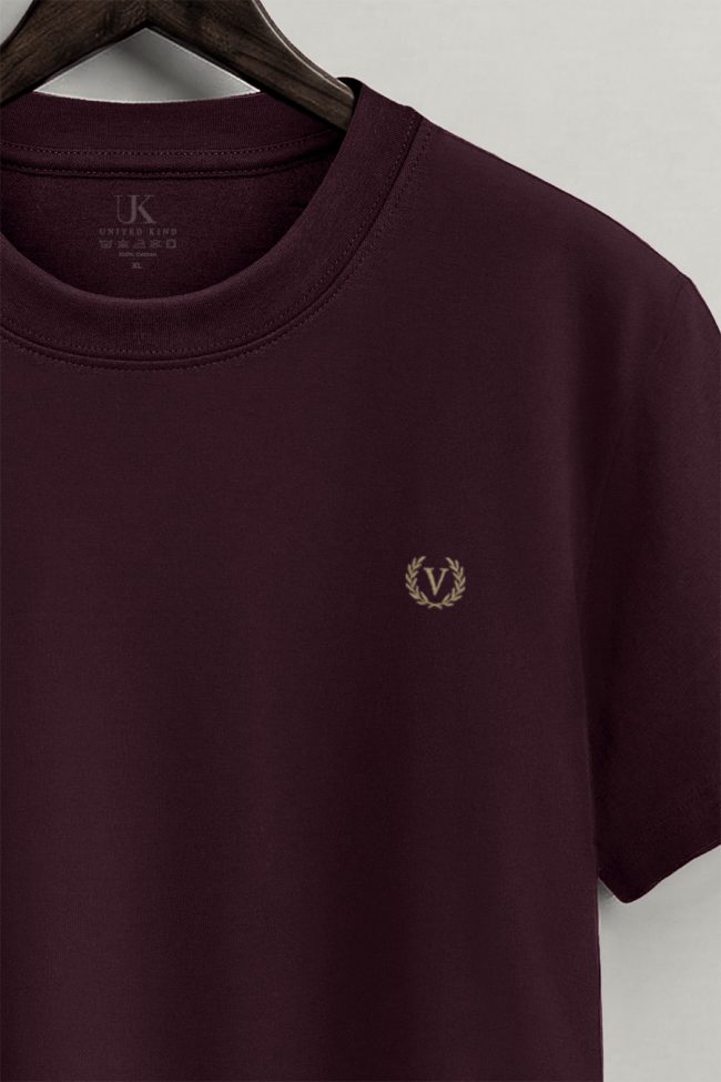 V Royal, Ανδρική Μπλούζα T-Shirt σε Μπορντώ Χρώμα