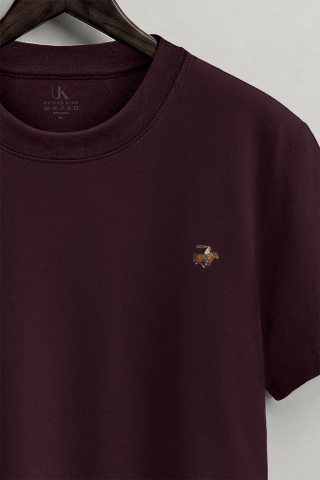 Lasso Ride, Ανδρική Μπλούζα T-Shirt σε Μπορντώ Χρώμα