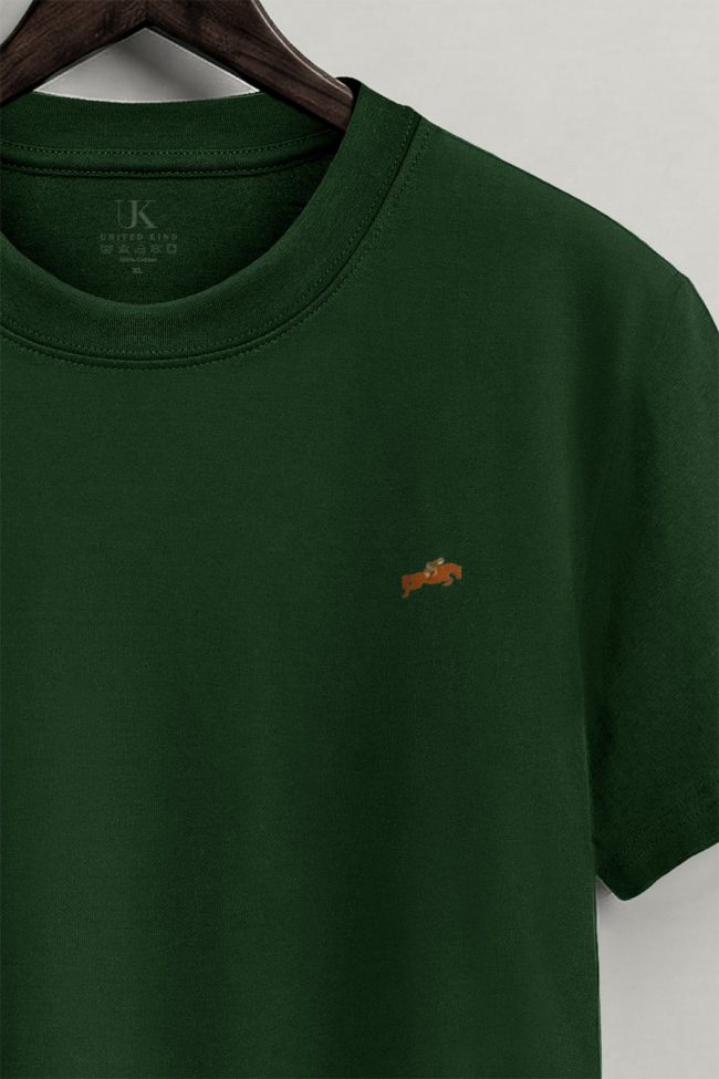 Horse Jumping Minimal, Μπλούζα T-Shirt σε Πράσινο Χρώμα