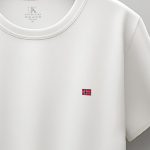 Norwegian Flag Minimal, Μπλούζα T-Shirt σε Λευκό Χρώμα