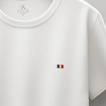 French Flag Mini, Ανδρική Μπλούζα T-Shirt σε Λευκό Χρώμα