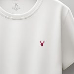 Red Deer, T-Shirt Μπλούζα με Σχέδιο σε Λευκό Χρώμα