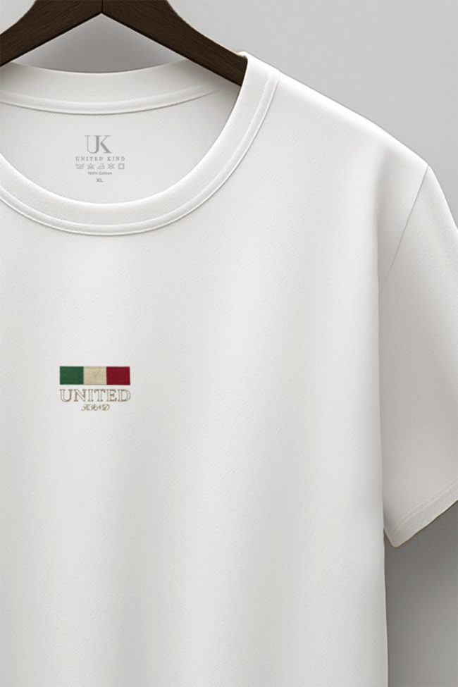 Italy United, T-Shirt Μπλούζα με Σχέδιο σε Λευκό Χρώμα