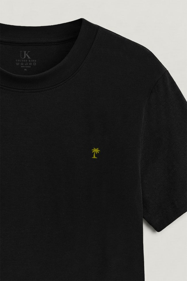 Neon Palm, Ανδρική Μπλούζα T-Shirt σε Μαύρο Χρώμα