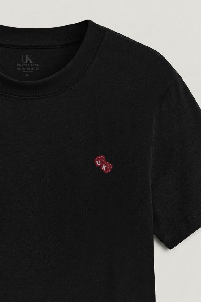 UK Dice, T-Shirt Μπλούζα με Σχέδιο σε Μαύρο Χρώμα