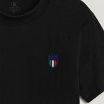 Italia Logo, T-Shirt Μπλούζα με Σχέδιο σε Μαύρο Χρώμα