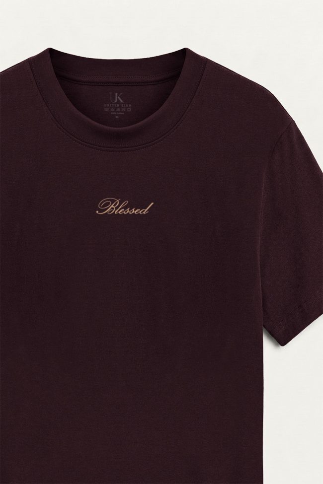Blessed, Ανδρική Μπλούζα T-Shirt σε Μπορντώ Χρώμα