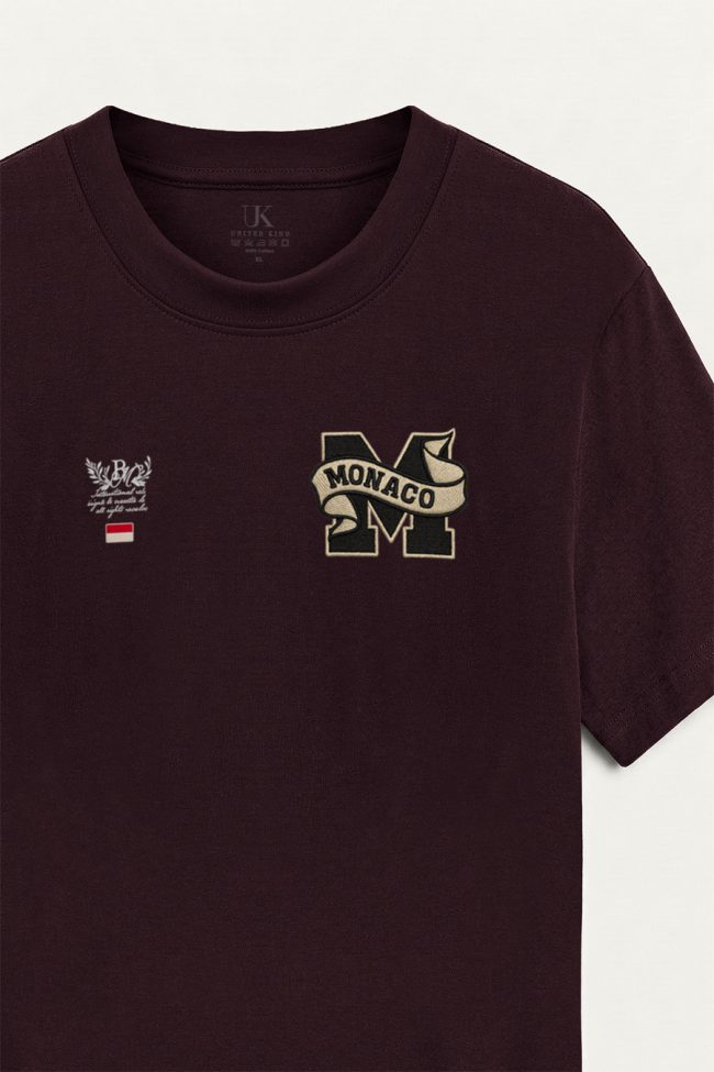 Monaco Monogram, Μπλούζα T-Shirt σε Μπορντώ Χρώμα