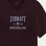 Zermatt Switzerland, T-Shirt Μπλούζα με Σχέδιο σε Μπορντώ Χρώμα