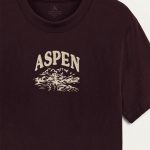 Aspen, T-Shirt Μπλούζα με Σχέδιο σε Μπορντώ Χρώμα