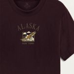 Alaska Eagle, T-Shirt Μπλούζα με Σχέδιο σε Μπορντώ Χρώμα