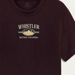 Whistler British Columbia, T-Shirt Μπλούζα με Σχέδιο σε Μπορντώ Χρώμα