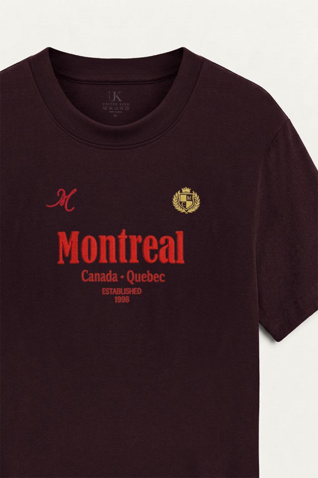 Montreal 1998, T-Shirt Μπλούζα με Σχέδιο σε Μπορντώ Χρώμα