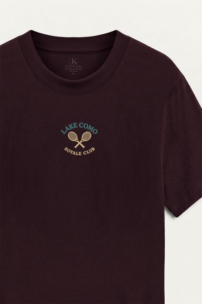 Lake Como Tennis Club Centered, Μπλούζα T-Shirt σε Μπορντώ Χρώμα