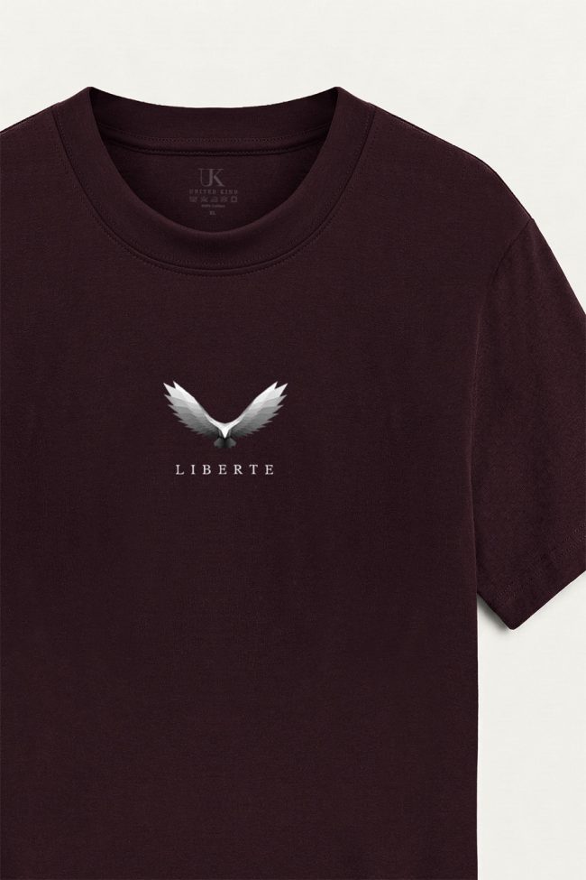 Liberty Wings, T-Shirt Μπλούζα με Σχέδιο σε Μπορντώ Χρώμα