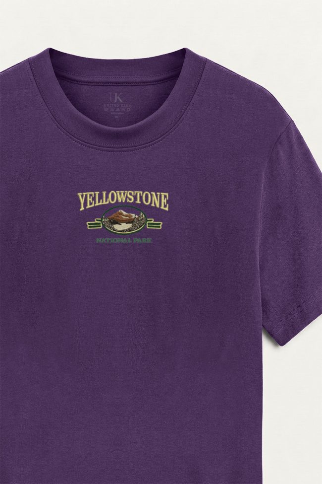 Yellowstone Park, T-Shirt Μπλούζα με Σχέδιο σε Μωβ Χρώμα