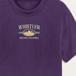 Whistler British Columbia, T-Shirt Μπλούζα με Σχέδιο σε Μωβ Χρώμα
