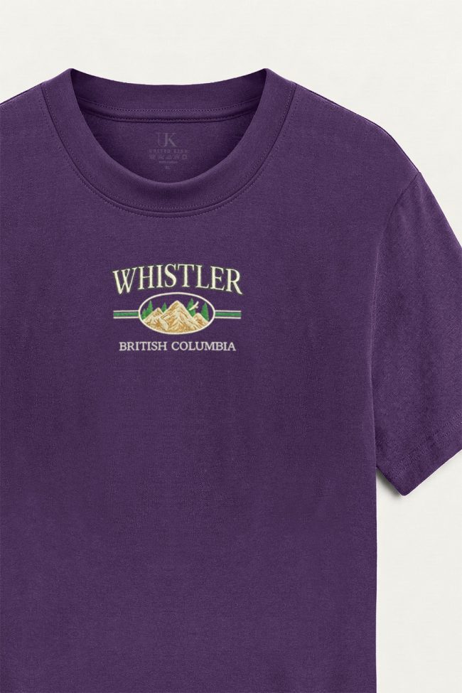 Whistler British Columbia, T-Shirt Μπλούζα με Σχέδιο σε Μωβ Χρώμα