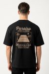 Oversized T-Shirt σε Μαύρο Χρώμα με σχέδιο, Paraiso