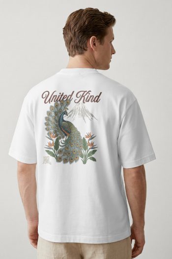 Oversized T-Shirt σε Λευκό Χρώμα με σχέδιο, UK Tropical Peak