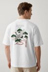 Oversized T-Shirt σε Λευκό Χρώμα με σχέδιο, Wild Crane