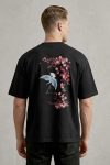 Oversized T-Shirt σε Μαύρο Χρώμα με σχέδιο, Diving Crane