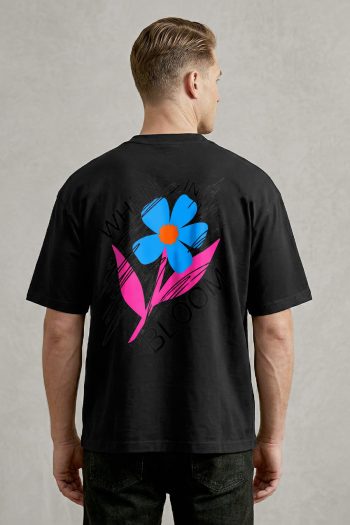 Oversized T-Shirt σε Μαύρο Χρώμα με σχέδιο, When We Bloom