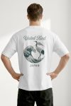 Oversized T-Shirt σε Λευκό Χρώμα με σχέδιο, UK Crane Wave