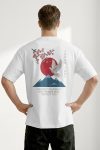 Oversized T-Shirt σε Λευκό Χρώμα με σχέδιο, Japan Sakura Dove