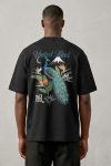 Oversized T-Shirt σε Μαύρο Χρώμα με σχέδιο, UK Peacock