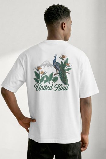 Oversized T-Shirt σε Λευκό Χρώμα με σχέδιο, UK Paradise