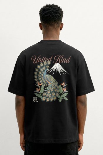 Oversized T-Shirt σε Μαύρο Χρώμα με σχέδιο, UK Tropical Peak