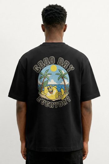 Oversized T-Shirt σε Μαύρο Χρώμα με σχέδιο, Good Day Everyday