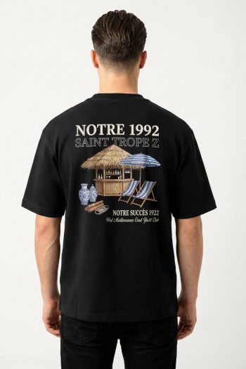 Oversized T-Shirt σε Μαύρο Χρώμα με σχέδιο, Notre 1992 ST