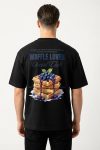 Oversized T-Shirt σε Μαύρο Χρώμα με σχέδιο, Waffle Lover