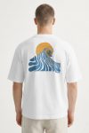 Oversized T-Shirt σε Λευκό Χρώμα με σχέδιο, Surf Wave