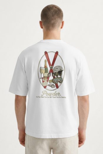 Oversized T-Shirt σε Λευκό Χρώμα με σχέδιο, Powder Time