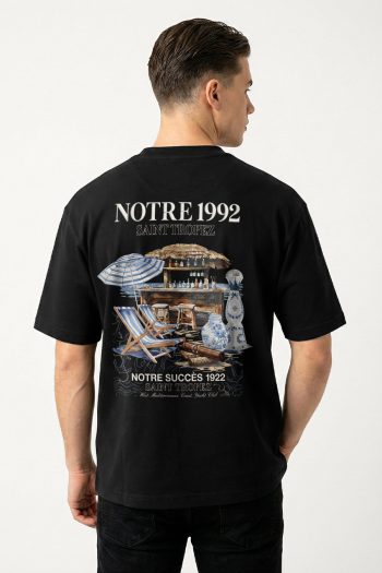 Oversized T-Shirt σε Μαύρο Χρώμα με σχέδιο, Notre 1992