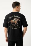 Oversized T-Shirt σε Μαύρο Χρώμα με σχέδιο, Beyond Boundaries Rider