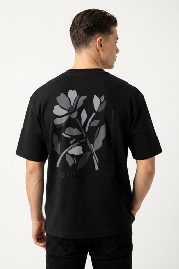 Oversized T-Shirt σε Μαύρο Χρώμα με σχέδιο, Anti Blue
