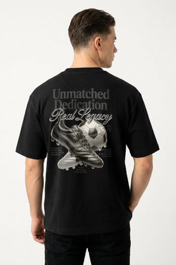 Oversized T-Shirt σε Μαύρο Χρώμα με σχέδιο, Unmatched Dedication