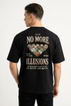 Oversized T-Shirt σε Μαύρο Χρώμα με σχέδιο, No More Illusions