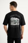 Oversized T-Shirt σε Μαύρο Χρώμα με σχέδιο, Chamonix Retro