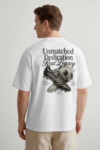 Oversized T-Shirt σε Λευκό Χρώμα με σχέδιο, Unmatched Dedication