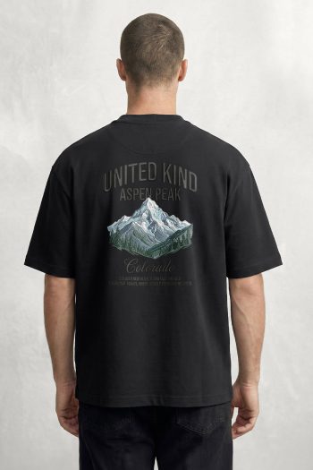 Oversized T-Shirt σε Μαύρο Χρώμα με σχέδιο, UK Aspen Peak